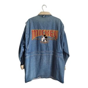 Vintage Mickey Mouse Denim Workwear Chore Jacket Disney Mickey Mouse Workwear XL